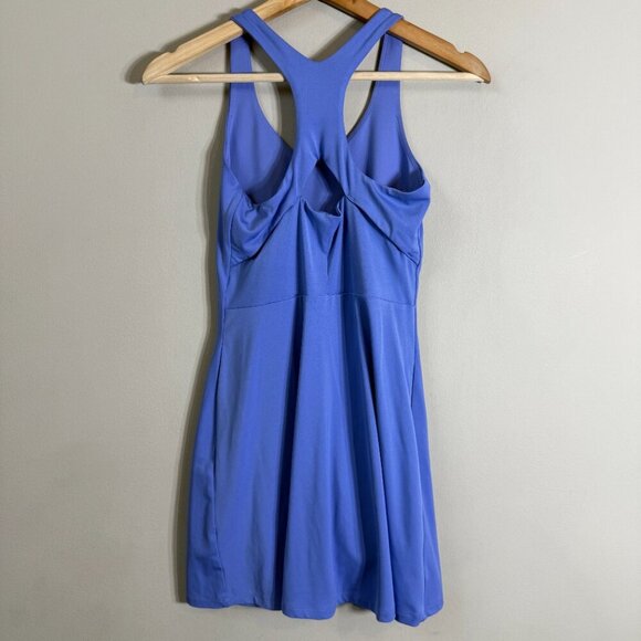 Girlfriend Collective Alpine Lola V-Neck Mini Dress Women's Small Blue Tennis - Picture 7 of 12